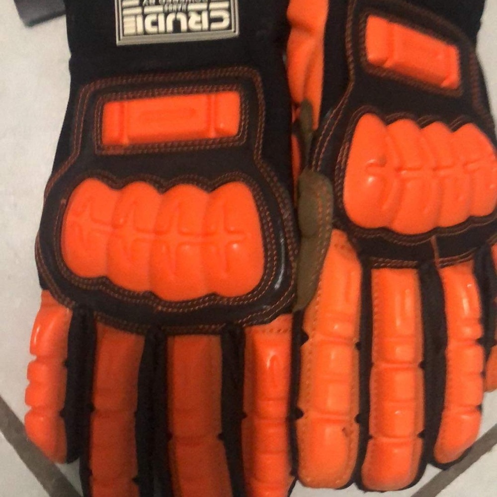 CRUDE D30 Work Gloves Black Orange Impact Protect Construction Sz Large - Picture 9 of 10